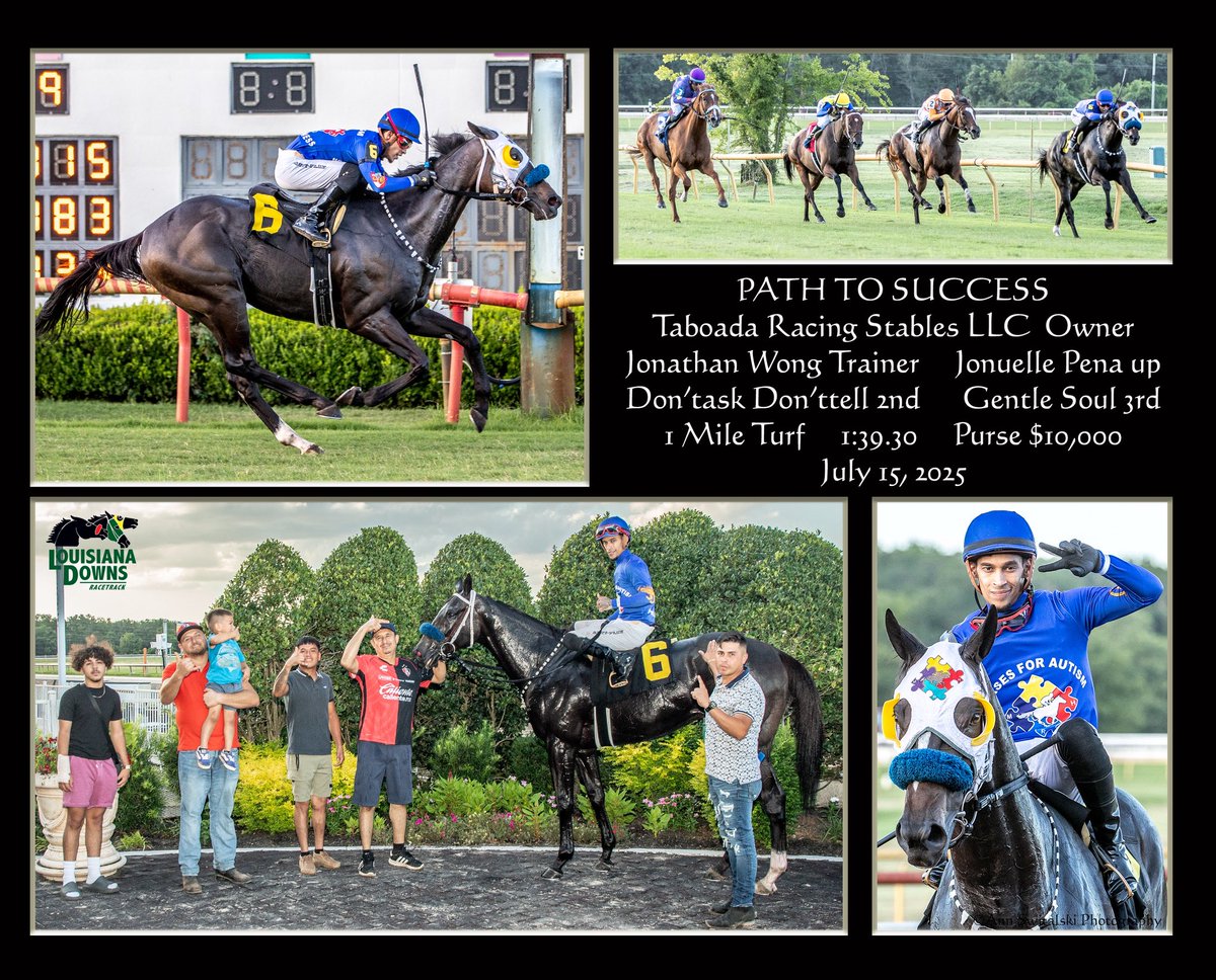 Jonathan Wong Racing Stables (@jawongracing) on Twitter photo Path To Success scored his 3rd consecutive victory today in wire to wire fashion <a href="/LouisianaDowns/">Louisiana Downs Racetrack & Casino</a>. Congratulations & thank you to her owner <a href="/jtaboada12/">Johnny Taboada</a> <a href="/RenzoTaboada3/">Renzo Taboada</a> & Jonuelle Pena for the great ride. <a href="/MJVETWong/">M.Wong</a> <a href="/Director_Roxy/">Roxanne Tanner</a> <a href="/NationalAutism/">National Autism Association</a> <a href="/AutismCapital/">Autism Capital 🧩</a> <a href="/Autism/">National Autistic Society</a> <a href="/autismspeaks/">autism speaks</a> Path To Success scored his 3rd consecutive victory today in wire to wire fashion <a href="/LouisianaDowns/">Louisiana Downs Racetrack & Casino</a>. Congratulations & thank you to her owner <a href="/jtaboada12/">Johnny Taboada</a> <a href="/RenzoTaboada3/">Renzo Taboada</a> & Jonuelle Pena for the great ride. <a href="/MJVETWong/">M.Wong</a> <a href="/Director_Roxy/">Roxanne Tanner</a> <a href="/NationalAutism/">National Autism Association</a> <a href="/AutismCapital/">Autism Capital 🧩</a> <a href="/Autism/">National Autistic Society</a> <a href="/autismspeaks/">autism speaks</a>