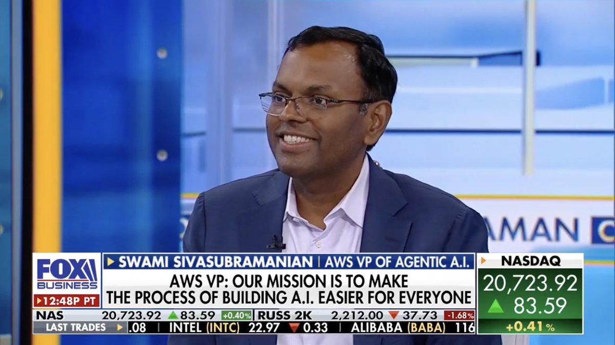 SwamiSivasubram's tweet image. The power of AI agents is transforming how businesses connect with customers and solve complex challenges. But organizations need a simpler, more secure way to discover and implement AI solutions. I joined @LizClaman today to talk about @awscloud's new platform that will change…
