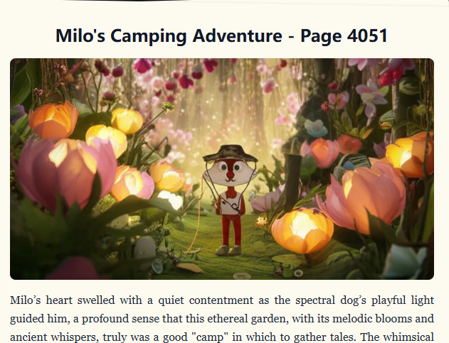 Just created my page in @‌campnetworkxyz's Never Ending Story using @‌StoryChain_AI 📖 Continue Milo's story for a chance to win a @‌CampTrailHeads WL spot! #NeverEndingStory