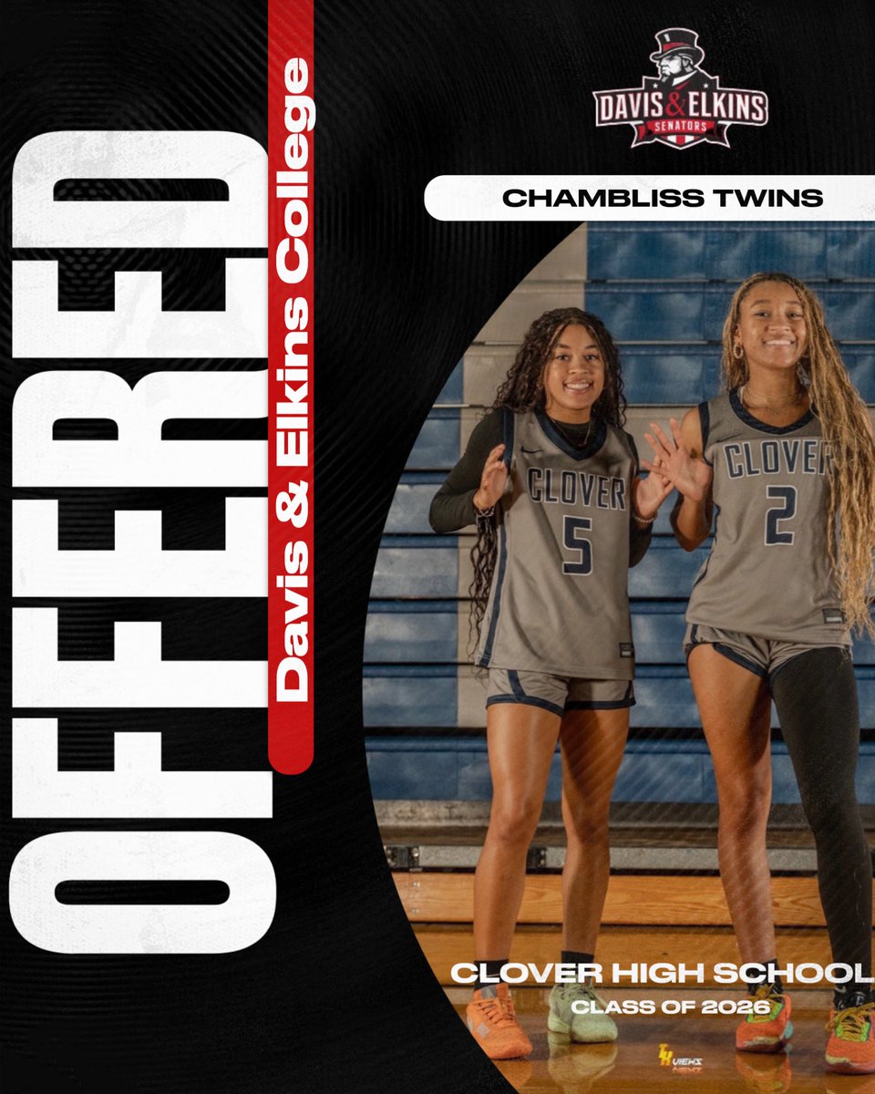 Clover Girls Basketball (@clovergbball) on Twitter photo Congratulations to <a href="/jada_chambliss/">Jada Chambliss</a> and <a href="/Julie_Chambliss/">Julienne Chambliss</a> on receiving an offer from Davis & Elkins College! Keep working, stay locked in, and trust the process. #Selfless #Ubuntu Congratulations to <a href="/jada_chambliss/">Jada Chambliss</a> and <a href="/Julie_Chambliss/">Julienne Chambliss</a> on receiving an offer from Davis & Elkins College! Keep working, stay locked in, and trust the process. #Selfless #Ubuntu