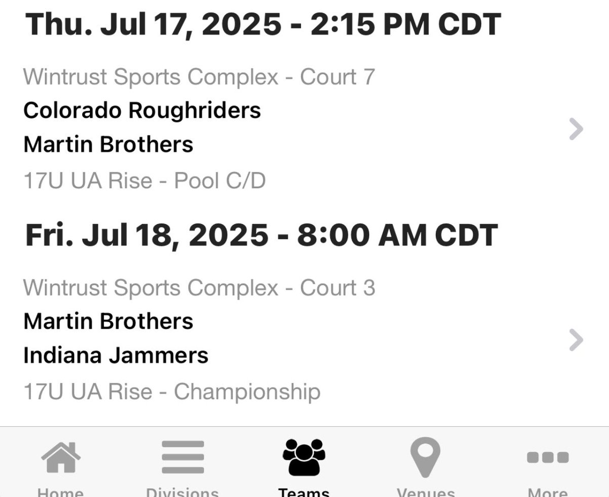 Schedule for UAA finals in Chicago.