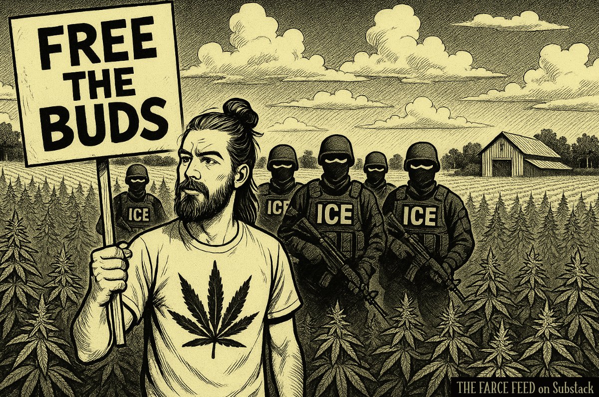 TheFarceFeed's tweet photo. Stoner Protests Deportations Over Rising Weed Cost
"It's like, totally unethical, dude."
Link in bio.
#Immigration #Illegals https://t.co/29CDzKX8uo