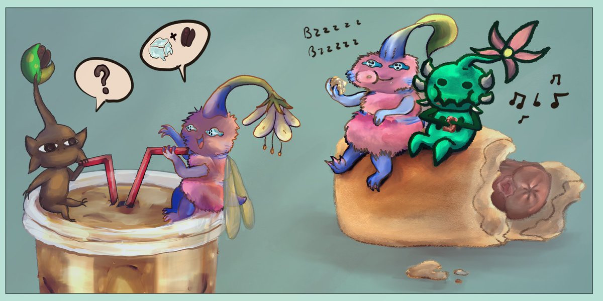 CoffeeBearCub's tweet photo. #pikmintwt attack on Coffeto and NesiStarDrops. https://t.co/YbGGKQLZDz