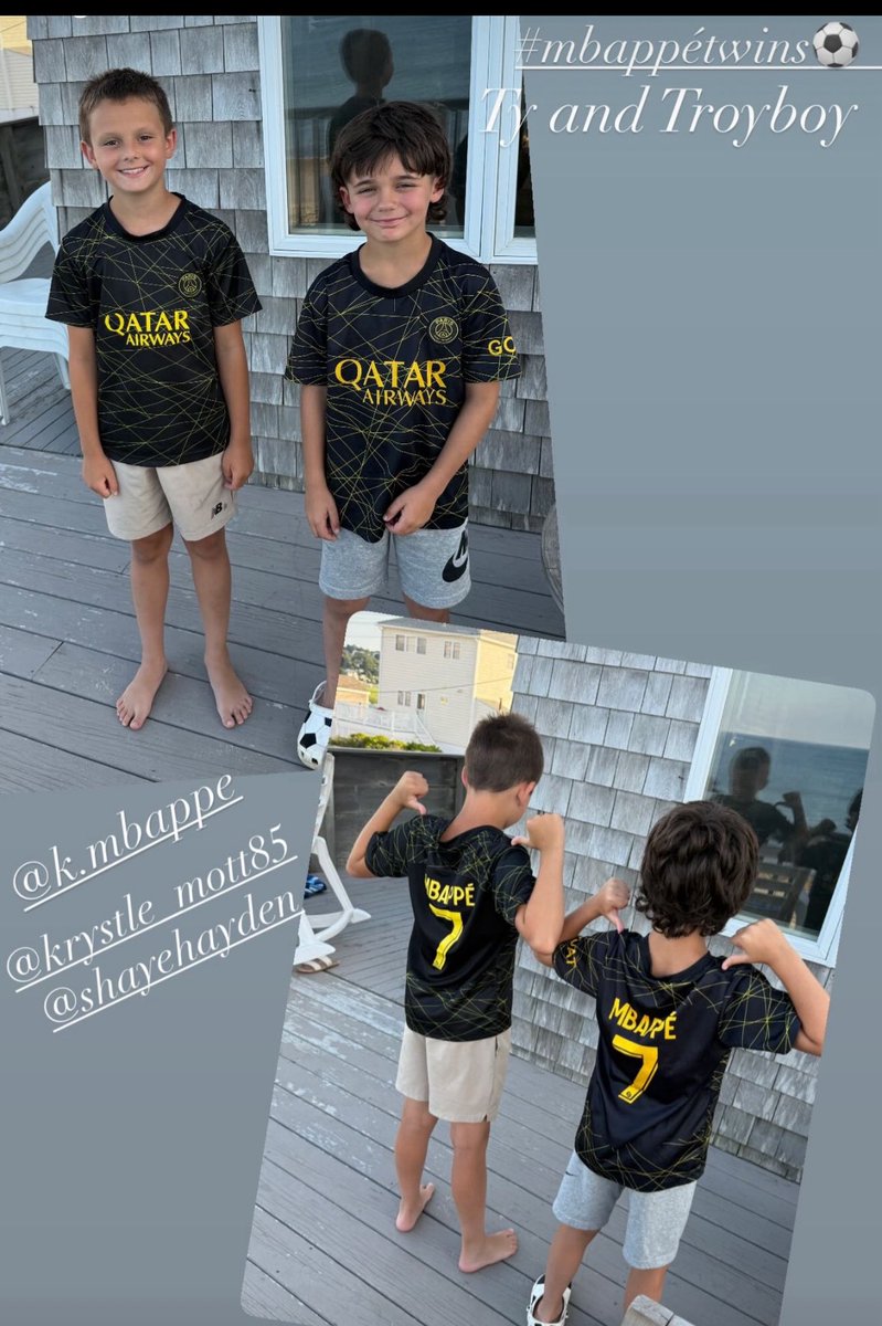 momott23's tweet photo. Mbappe twins @KMbappe #mbappe https://t.co/uzeIPkxXmQ