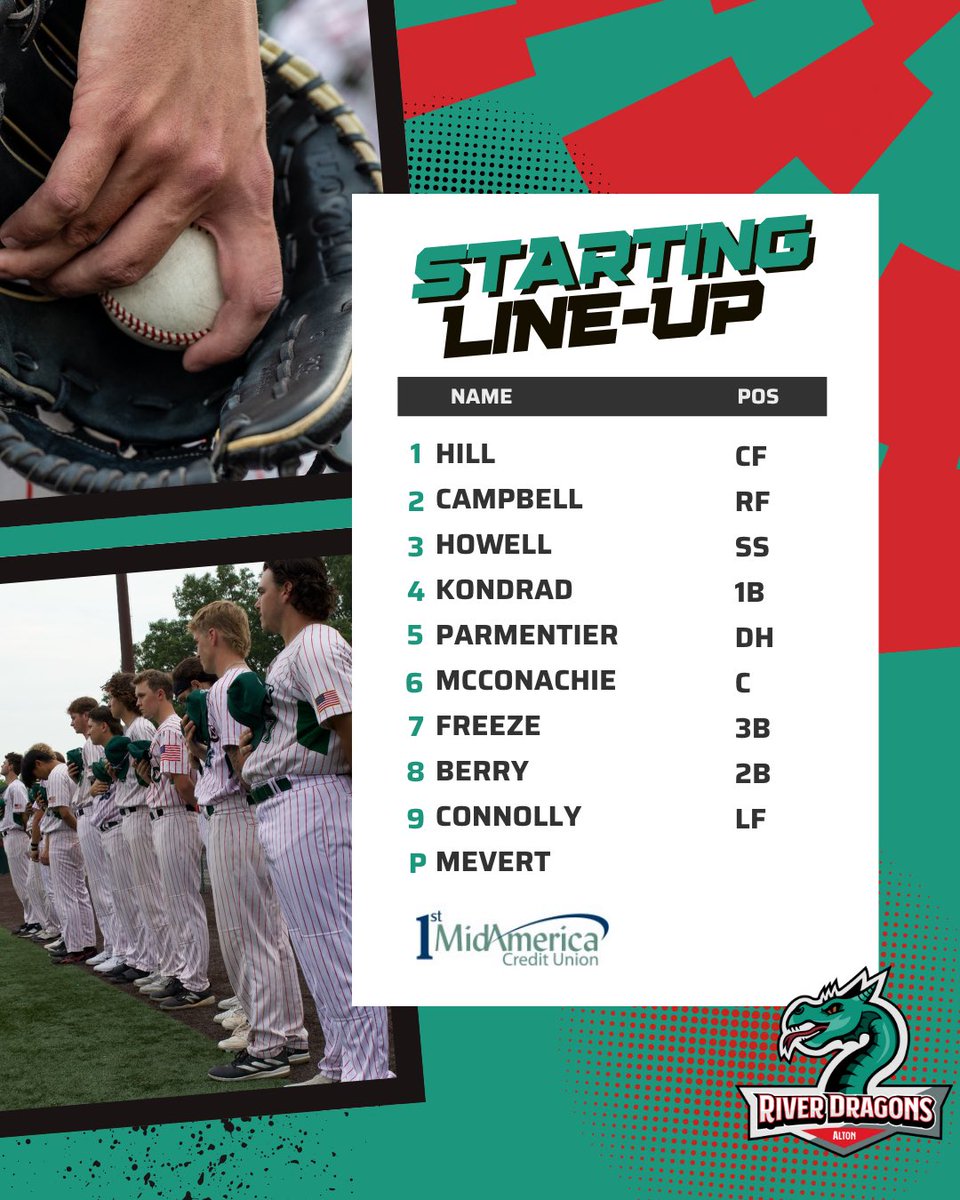 Your starting lineup for game 2 of the doubleheader! 🐉⚾️

🔈edge.mixlr.com/channel/ledat (free w/ Scott)
📺prospectleaguenetwork.com (ppv w/ Danville announcers)