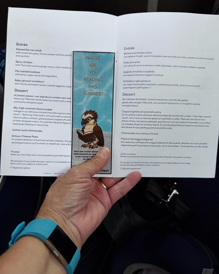 Ms. Vilicic is reading a menu to practice Italian on her trip across the Atlantic! Where are you reading this summer? #ParkPRIDE #BelongGrowSucceed #SummerReading