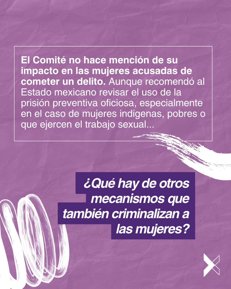 EquisJusticia's tweet image. Desde #EQUIS celebramos que el Comité #CEDAW haya reconocido la falta de perspectiva de género en el sistema de justicia penal en 🇲🇽... pero, es preciso ir más allá: llamamos a @CedawUn a considerar también las voces y experiencias de las mujeres privadas de la libertad en México…