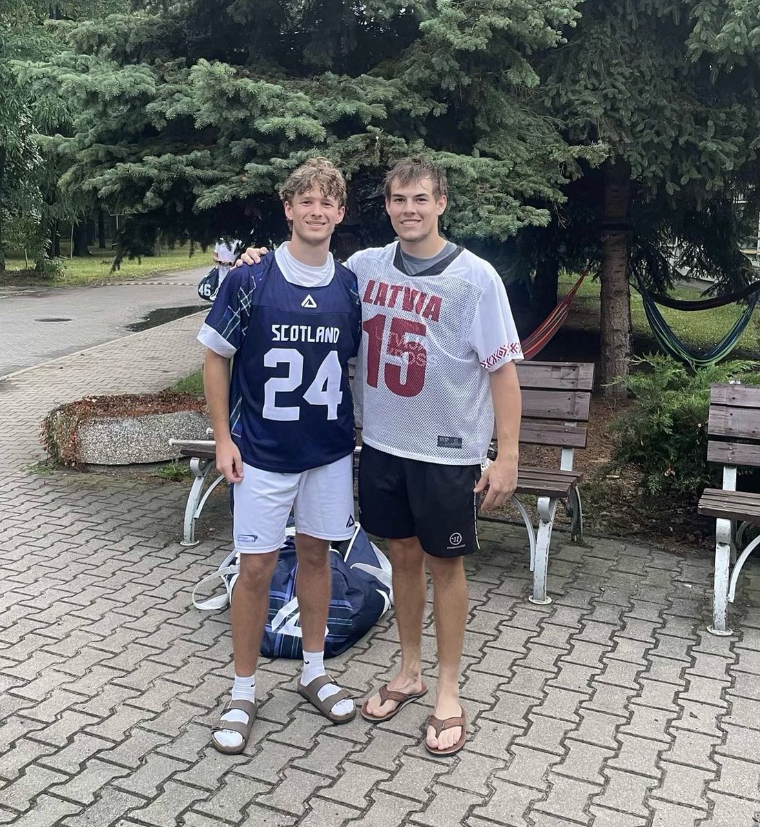 StJohnsLax's tweet image. Our guys Cam Konradi and Drew Lindsay reppinโ at the 2025 European Lacrosse Championships in Wroclaw, Poland ๐ช