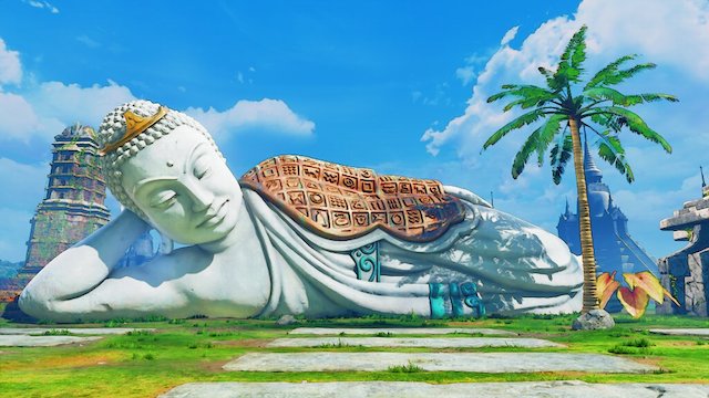 スト6の涅槃像は過去一番にデカいですね。 遠くにあるのにこの大きさ。