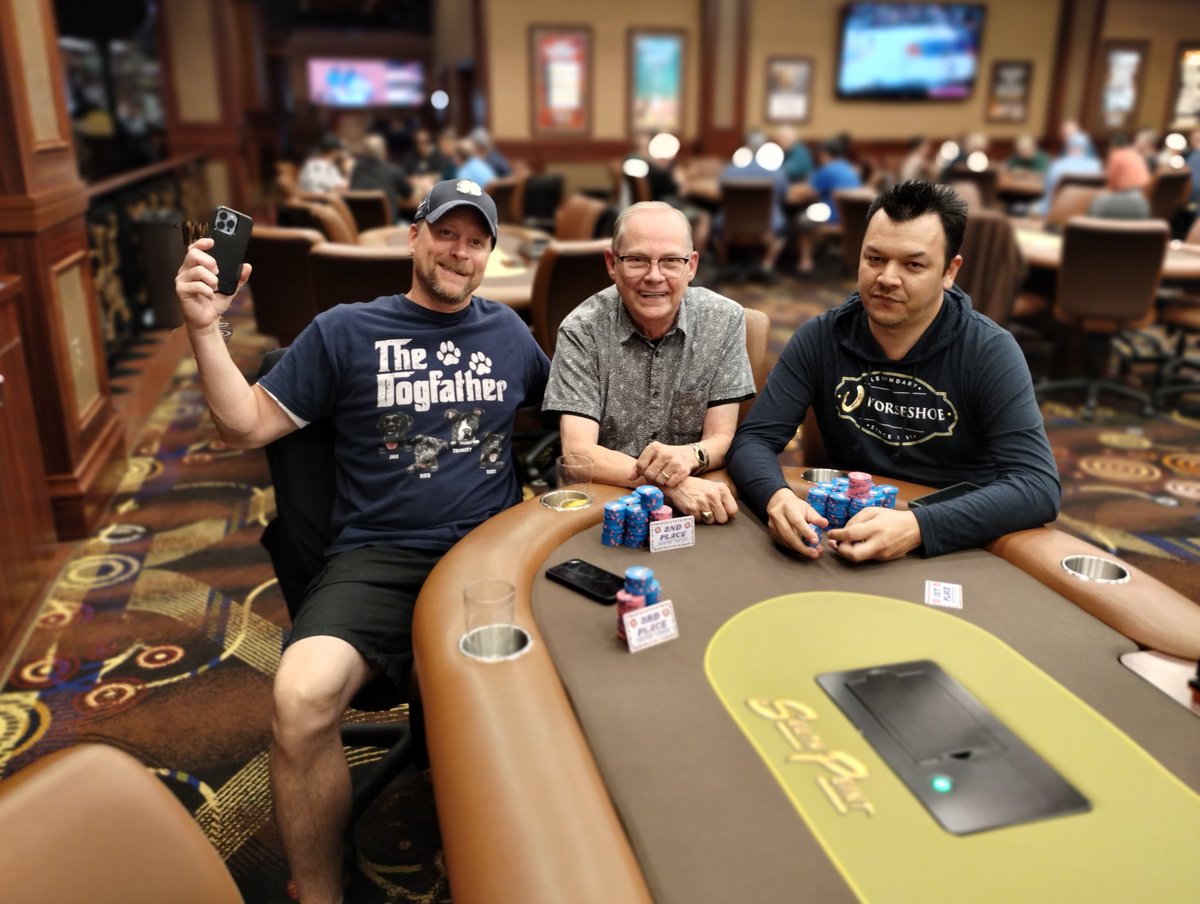 SPPokr's tweet image. Robert  Thomas, &amp;amp; Richard completed the trifecta of ICM chopping up the 10am $120 NLH Tournament. Three's never a crowd when you outlast 147 entries in one of the best daily tournaments in Vegas. @southpointlv #trifecta #BestDaily