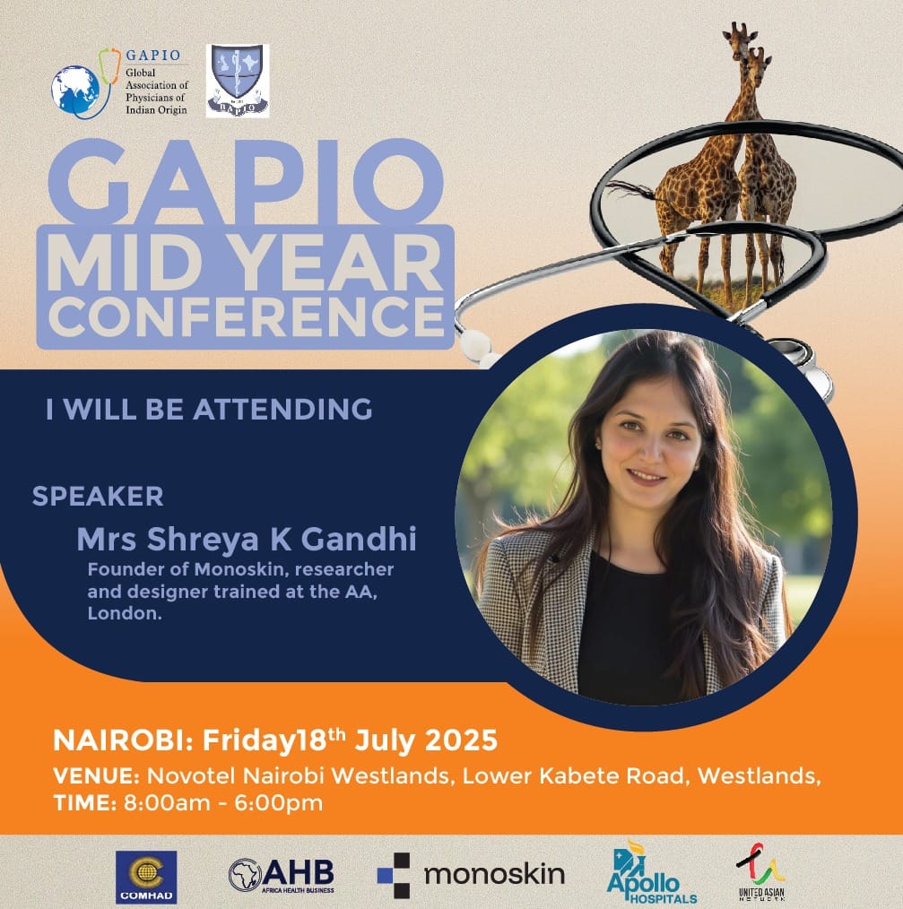 Excited to welcome Mrs. Shreya K Gandhi, founder of MonoskinCare &amp; designer trained at AA London, to #GAPIO Mid-Year Conference 🇰🇪

🗓️ July 18 | 📍 Novotel Nairobi
🔗 Register: bookcpd.com/course/gapio-m…

#WomenInDesign #HealthTech #Nairobi2025