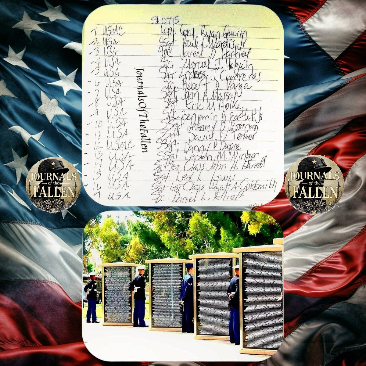 Patriots let us Honor the Fallen that gave their all on this day July 15th during the Global War On Terror . 
May they all Rest in Peace!
SemperFidelis,
ECasas 
#V1P104
#JOTF4495
#neverforgotten7052 #USA #USMC  #JournalsOfTheFallenFortyFourThousand