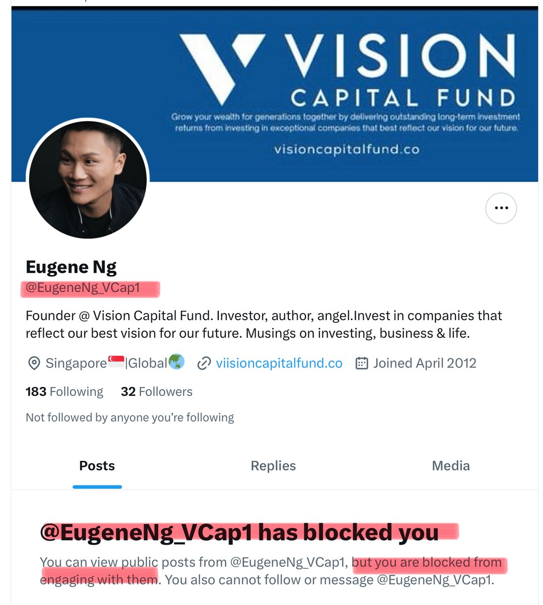 EugeneNg_VCap's tweet image. Dear all, please help to report my impostor.
FYI I do not do trading, crypto, etc.
x.com/EugeneNg_VCap1