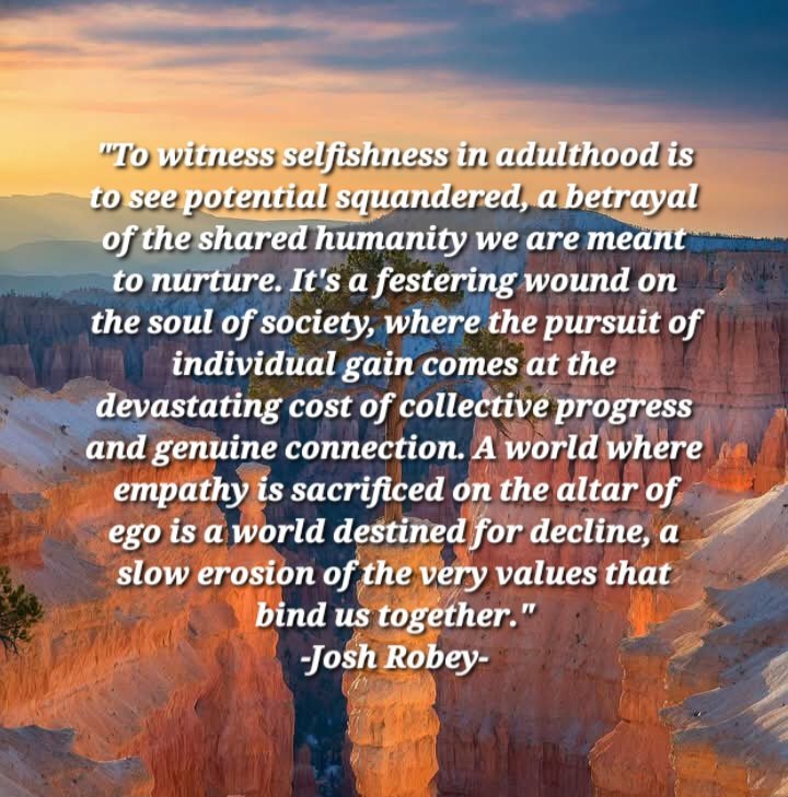 _Robey1Kanobi_'s tweet image. BE SELFLESS , NOT SELFISH!
In a society filling itself full of selfishness by the day , it truly shows how misguided individuals really are ....It's truly sad to say the least , so much potential squandered into a festering wound on society and humanity...
#BeSelfless 
#BeKind