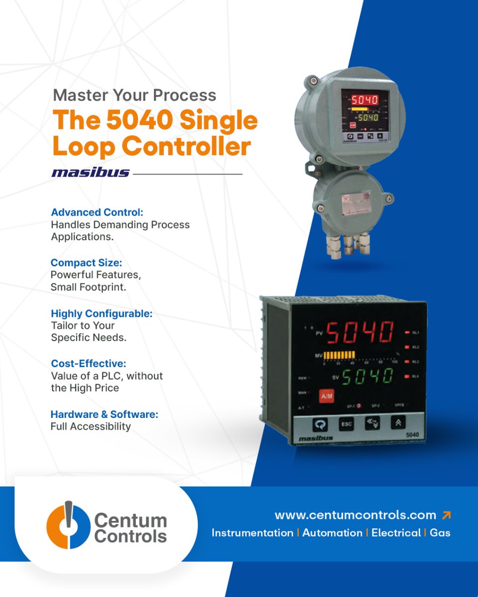centumcontrols's tweet image. Master your #ProcessControl with #Masibus5040! 💪 Advanced control for demanding applications in a #CompactSize. Highly configurable &amp;amp; #CostEffective.Learn more: centumcontrols.com

#SingleLoopController #IndustrialAutomation #SmartControl #ProcessOptimization