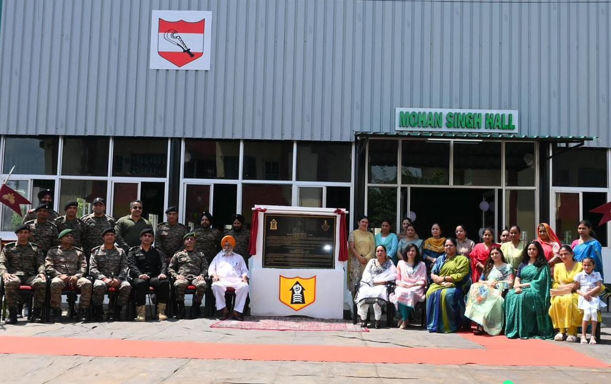 #LifeFullOfPride 
#HonouringTheBrave
#LestWeForget

 A new multipurpose hall for troops at Mamun military station named in the memory of #BraveHeart #RisaldarMohanSingh, #VirChakra, of 17 Poona Horse, who displayed exceptional courage in destroying enemy tanks during the