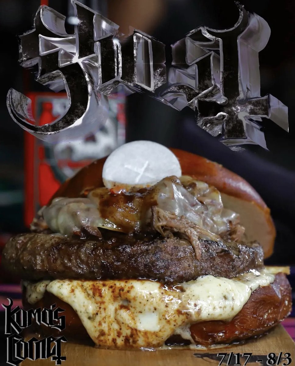 PRXMEMORIA's tweet image. ㅤ
Así es, ya hasta tenemos nuestra propia hamburguesa. Lo sé, el mejor marketing que verán esta semana, quizá no soy tan mal genio empresarial.

Disponible para ustedes a partir del 17. Incluso participan para ganarse boletos para el ritual del primero de agosto. Wow ¿No? 
ㅤ