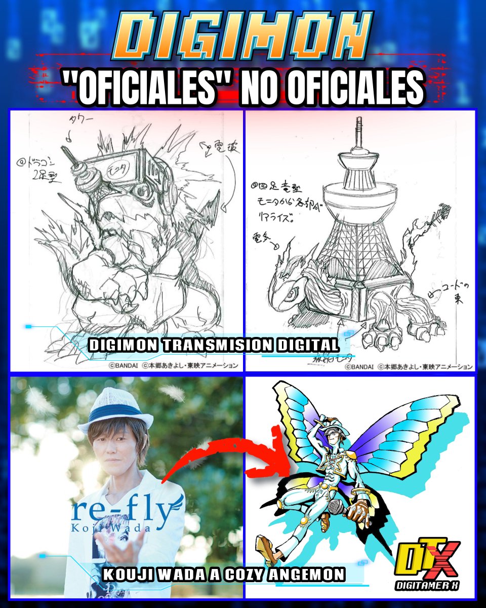 DigitamerX's tweet image. ❗ #DatosDigimon Random hasta que consiga novia #38

✨ Existen MUCHOS #Digimon que nunca llegaron a ver la luz oficialmente...
Hay todo un universo de Digimon “no oficiales” creados por artistas y personal de Bandai que quedaron en el olvido… o casi. ⬇️⬇️⬇️
#KojiWada #SabiasQue