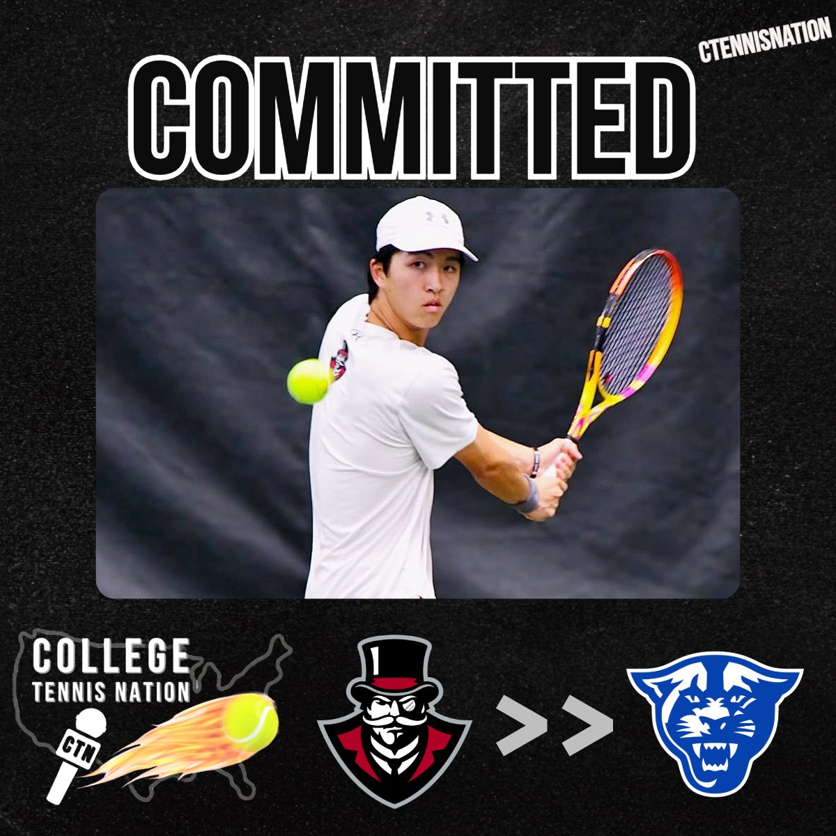 CTennisNation's tweet image. 🚨BREAKING: Austin Peay Transfer Sota Minami has committed to Georgia State, sources tell CTN.
The Aichi, Japan native competed at the No. 1 singles spot for the Governors throughout his three years with the program.
