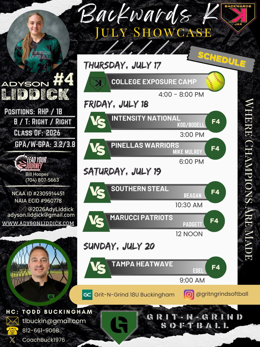 Adyson Liddick 2026 (@2026adyliddick) on Twitter photo Super excited for camp and playing with my team!
<a href="/Shy_Blake/">Shy Nunez</a> <a href="/CorbinWeeks/">Corbin Weeks</a> <a href="/FloridaTechSB/">Florida Tech Softball</a> <a href="/BackwardsKJax/">Backwards K Softball</a>Â <a href="/FSC_Softball/">FSC Softball</a>Â <a href="/Jay33Miller/">Jay Miller</a> <a href="/christine_roser/">Christine Roser</a> @alissasmith12 <a href="/rileygoreeee/">Riley Gore</a> <a href="/coachbuck1976/">Todd Buckingham</a> <a href="/CoachSWebster/">Savanah Webster</a> <a href="/UTampaSoftball/">Tampa Softball</a> <a href="/CoachNeubauer_6/">Katie Neubauer</a> @abbie_millete @rachelminier_ <a href="/60formeLYJ/">Lead Your Journey</a> Super excited for camp and playing with my team!
<a href="/Shy_Blake/">Shy Nunez</a> <a href="/CorbinWeeks/">Corbin Weeks</a> <a href="/FloridaTechSB/">Florida Tech Softball</a> <a href="/BackwardsKJax/">Backwards K Softball</a>Â <a href="/FSC_Softball/">FSC Softball</a>Â <a href="/Jay33Miller/">Jay Miller</a> <a href="/christine_roser/">Christine Roser</a> @alissasmith12 <a href="/rileygoreeee/">Riley Gore</a> <a href="/coachbuck1976/">Todd Buckingham</a> <a href="/CoachSWebster/">Savanah Webster</a> <a href="/UTampaSoftball/">Tampa Softball</a> <a href="/CoachNeubauer_6/">Katie Neubauer</a> @abbie_millete @rachelminier_ <a href="/60formeLYJ/">Lead Your Journey</a>
