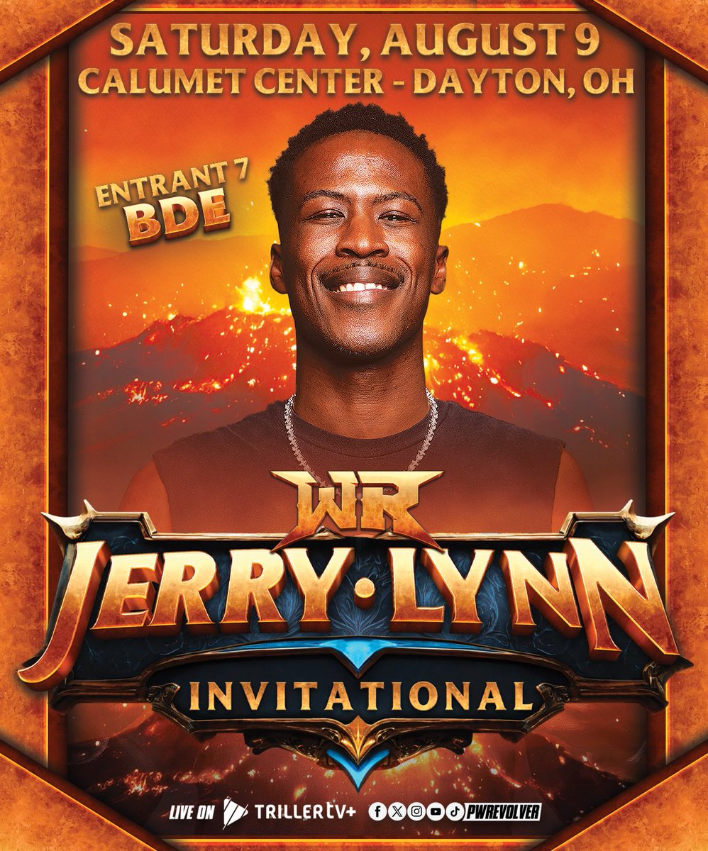[BREAKING]

Entrant 7: BDE

🏆Jerry Lynn Invitational
#RevolverJERRY
8.9.25 // Dayton, OH
LIVE on <a href="/Triller_TV/">TrillerTV</a>+

RevolverTickets.com
_________ 

2 Shows - 1 Day!
- Session 1: 3pm
- Session 2: 8pm