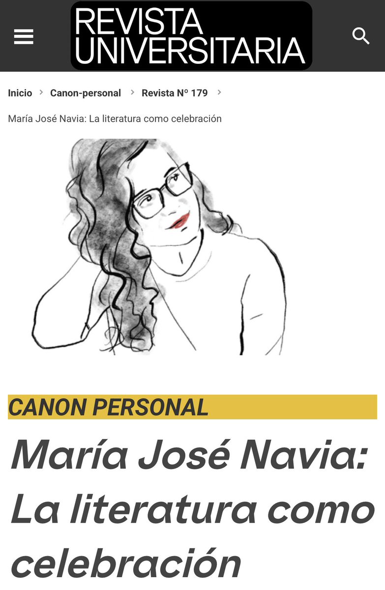 Hace un tiempo me invitaron a participar en la sección Canon personal de <a href="/RevistaUniv_UC/">Revista Universitaria UC</a>  👇🏼
revistauniversitaria.uc.cl/personajes/can…