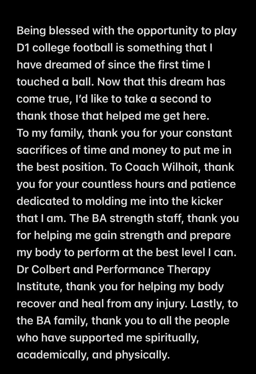 Tommy Bauchiero 5⭐️ ‘26 K (@tommy_bauchiero) on Twitter photo Thank you to those who helped make my dream come true. Especially <a href="/JamesWilhoit25/">James Wilhoit</a> <a href="/strength_ba/">BA Strength & Conditioning</a> and <a href="/PerformancePTI/">Performance Therapy </a>.
<a href="/theBAFootball/">Brentwood Academy Football</a> <a href="/DRayTravis/">Darrell Travis</a> <a href="/cpw_BA/">CPW</a> <a href="/ESBN_BA/">Eagles Sports Broadcast Network</a>
<a href="/RiceFootball/">Rice Football</a> <a href="/Coach_Hogs/">Mark Hogan</a> <a href="/CoachCJCole/">CJ Cole</a> <a href="/Scott_AbellFB/">Scott Abell</a> #WE #FLIGHTCLUB26 Thank you to those who helped make my dream come true. Especially <a href="/JamesWilhoit25/">James Wilhoit</a> <a href="/strength_ba/">BA Strength & Conditioning</a> and <a href="/PerformancePTI/">Performance Therapy </a>.
<a href="/theBAFootball/">Brentwood Academy Football</a> <a href="/DRayTravis/">Darrell Travis</a> <a href="/cpw_BA/">CPW</a> <a href="/ESBN_BA/">Eagles Sports Broadcast Network</a>
<a href="/RiceFootball/">Rice Football</a> <a href="/Coach_Hogs/">Mark Hogan</a> <a href="/CoachCJCole/">CJ Cole</a> <a href="/Scott_AbellFB/">Scott Abell</a> #WE #FLIGHTCLUB26