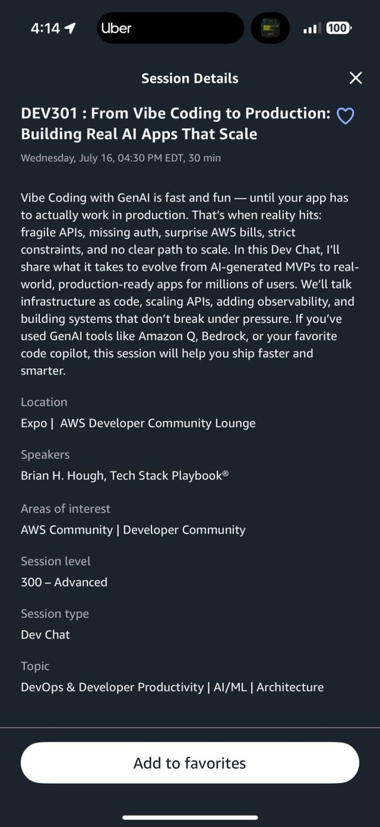 Brian H. Hough (@brianhhough) on Twitter photo Off to New York for the <a href="/awscloud/">Amazon Web Services</a> Summit NYC and I couldnāt be more excited! š„š
This is the best possible time to be building in tech. 
But AI is moving us at warp speed, so how do we keep up?
Iāll be sharing an answer to exactly that in my talk:
āDEV301: From Vibe Coding Off to New York for the <a href="/awscloud/">Amazon Web Services</a> Summit NYC and I couldnāt be more excited! š„š
This is the best possible time to be building in tech. 
But AI is moving us at warp speed, so how do we keep up?
Iāll be sharing an answer to exactly that in my talk:
āDEV301: From Vibe Coding