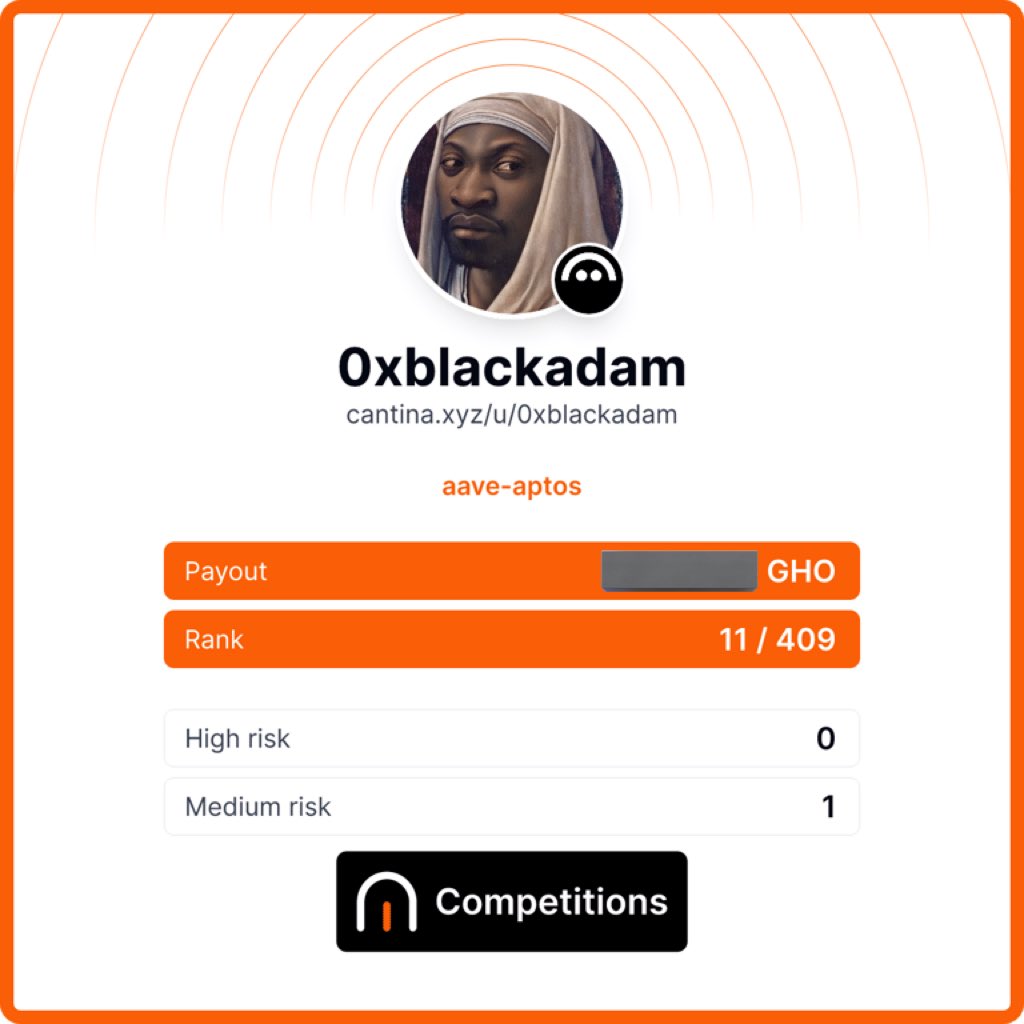 i_hizick's tweet image. 1 Medium | 1 Low on aave-aptos @cantinaxyz
Glory be to God 🚀