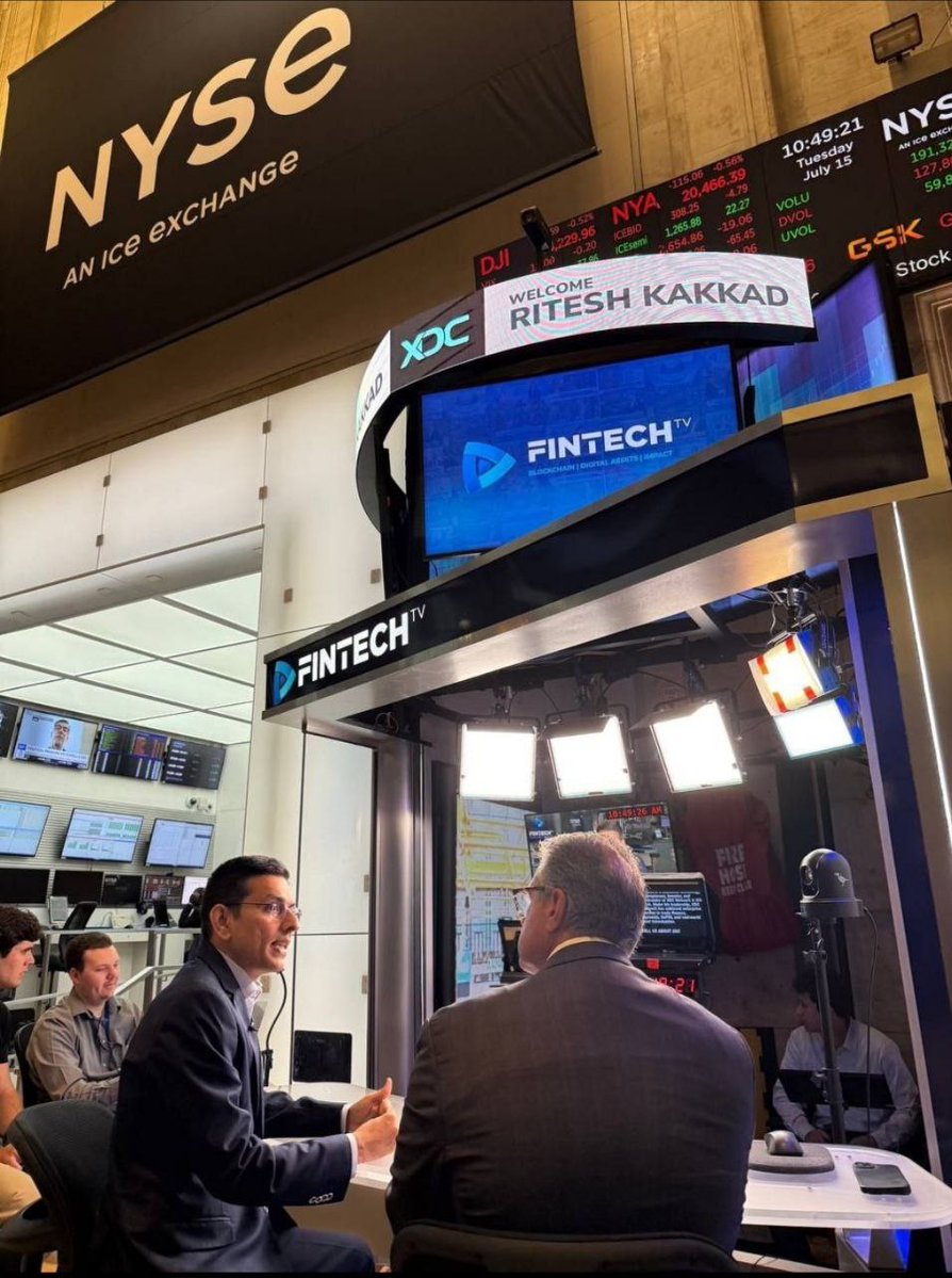 XDC Network (@xdc_network_) on Twitter photo From Wall Street to Web3! 🌎
XDC Network Co-founder <a href="/riteshkakkad/">XDC Ritesh Kakkad</a> joined <a href="/FintechTvGlobal/">FINTECH.TV</a> at the iconic <a href="/NYSE/">NYSE 🏛</a>, hosted by <a href="/VinceMolinari/">Vincent Molinari</a>.
He discussed: RWA tokenization, Stablecoins, roadmap update for the XDC Community
🎥 Full episode coming soon – stay tuned! From Wall Street to Web3! 🌎
XDC Network Co-founder <a href="/riteshkakkad/">XDC Ritesh Kakkad</a> joined <a href="/FintechTvGlobal/">FINTECH.TV</a> at the iconic <a href="/NYSE/">NYSE 🏛</a>, hosted by <a href="/VinceMolinari/">Vincent Molinari</a>.
He discussed: RWA tokenization, Stablecoins, roadmap update for the XDC Community
🎥 Full episode coming soon – stay tuned!