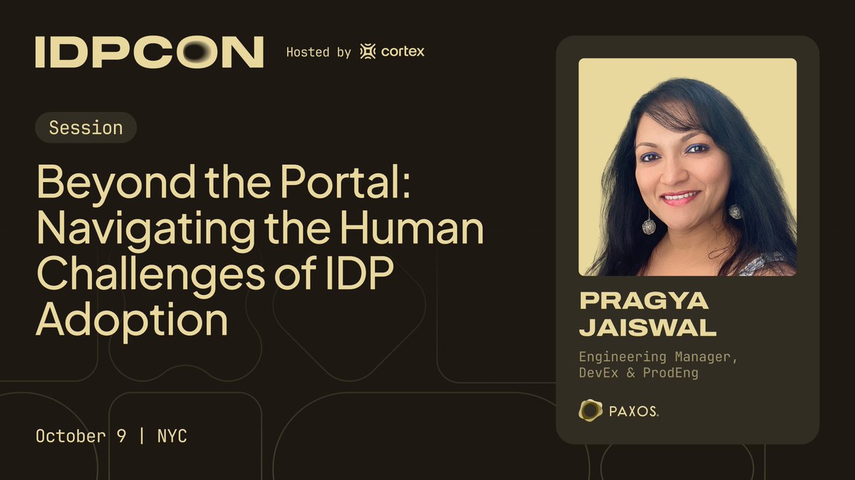 GetCortexApp's tweet image. 🧠 Building an IDP is easy. Getting devs to use it? That’s the hard part.

At #IDPCON, Pragya Jaiswal from Paxos breaks down the real blockers to adoption and how to overcome them.

📍Oct 9, NYC
🎟️ idpcon.com