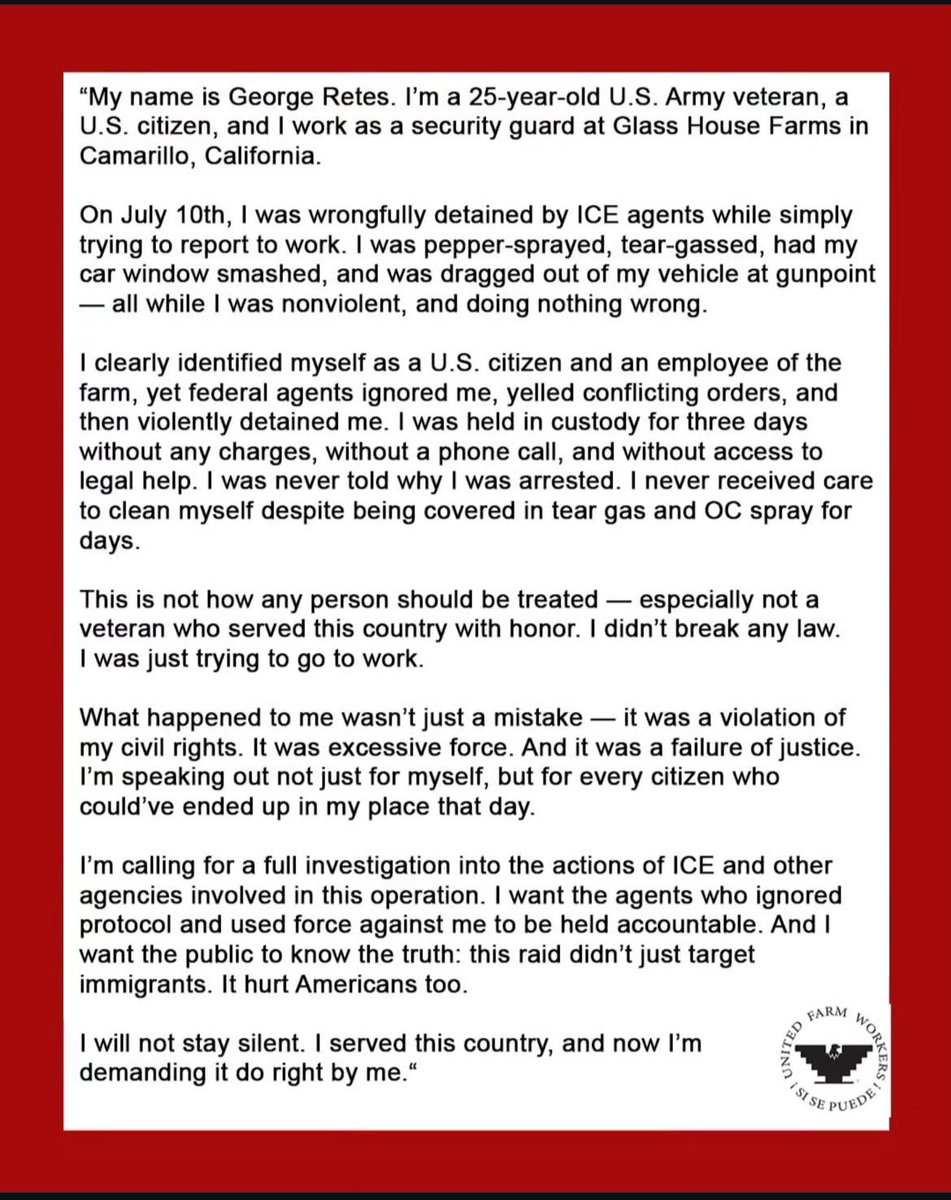 LorenaSGonzalez's tweet image. Did you vote for this?
Thank you @UFWupdates for bringing George’s story to light. And thank you George for everything you’ve done for our country. Shame on this administration.