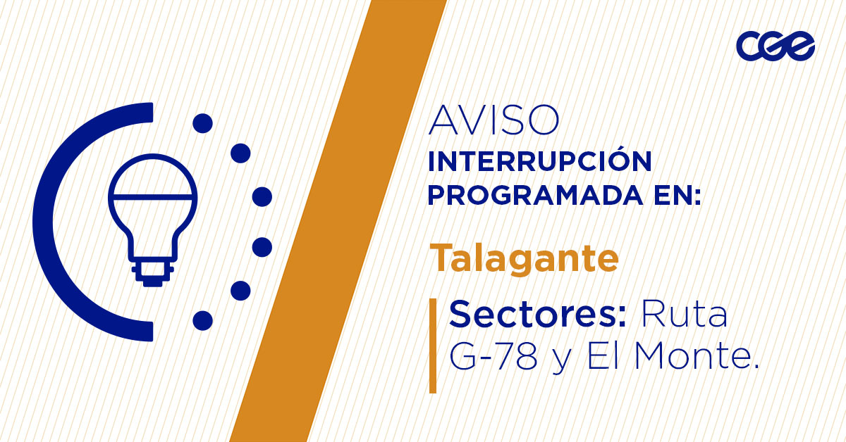 Para mejorar la calidad del suministro de nuestros clientes de #Talagante, este jueves, entre 09:30 y 13:00 horas, se realizará una #InterrupciónProgramada (sectores en la imagen 👇) debido a trabajos de mejoras. Recuerda desconectar tus artefactos 🔌
