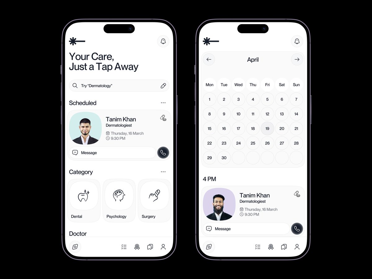 waxyweb's tweet image. Shebi — Doctor Appointment App 🩺📱
✨ Highlights👇
🔍 Book 👨⚕️
💻 Consult
⏰ Get Reminded
#doctor #WebsiteDesign #figmadesign #appointments
#uiuxdesign #UIUXDesigner