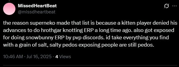 superneko1337's tweet photo. they love love making fanfictions about me. my list comes with evidence - where is yours? l.m.a.o. cowards https://t.co/9ovSXUIcQN