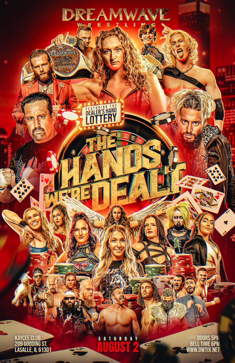 Man…….you never know who will enter the <a href="/DWWrestling/">Dreamwave Wrestling</a>  Dealer’s Hand Lottery on 8/2.  

Don’t not show up and then complain about how “You would have came if you had known xxxx was going to be there.”

Don’t you know by now that we are certifiably nuts in LaSalle??

#DWHands