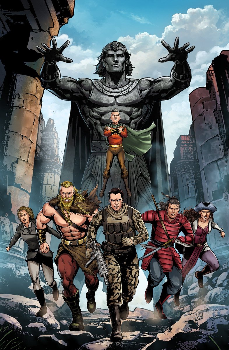 DanielKalban's tweet image. Two projects that I might pitch around once their first issues are all complete. If no one picks them up, might just crowdfund them. TBD of course.
"Project Olympus" cover by Renato Rodrigues Dos Santos and Tommy Shelton
"Project Isekai" cover by Rully Akbar and Periya Pillai