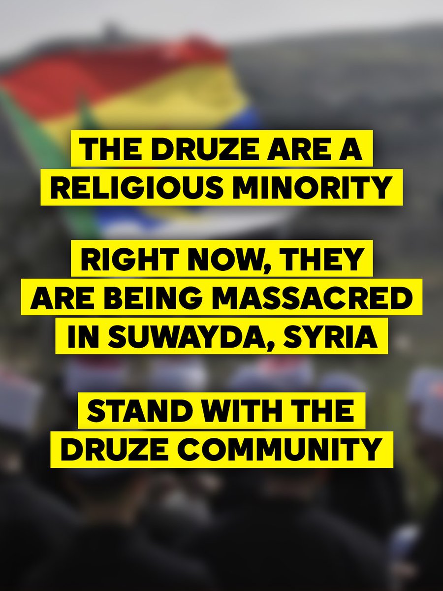 _debramessing's tweet image. The Druze are a religious minority.
Right now, they are being massacred in Suwayda, Syria.
Stand with the Druze community.