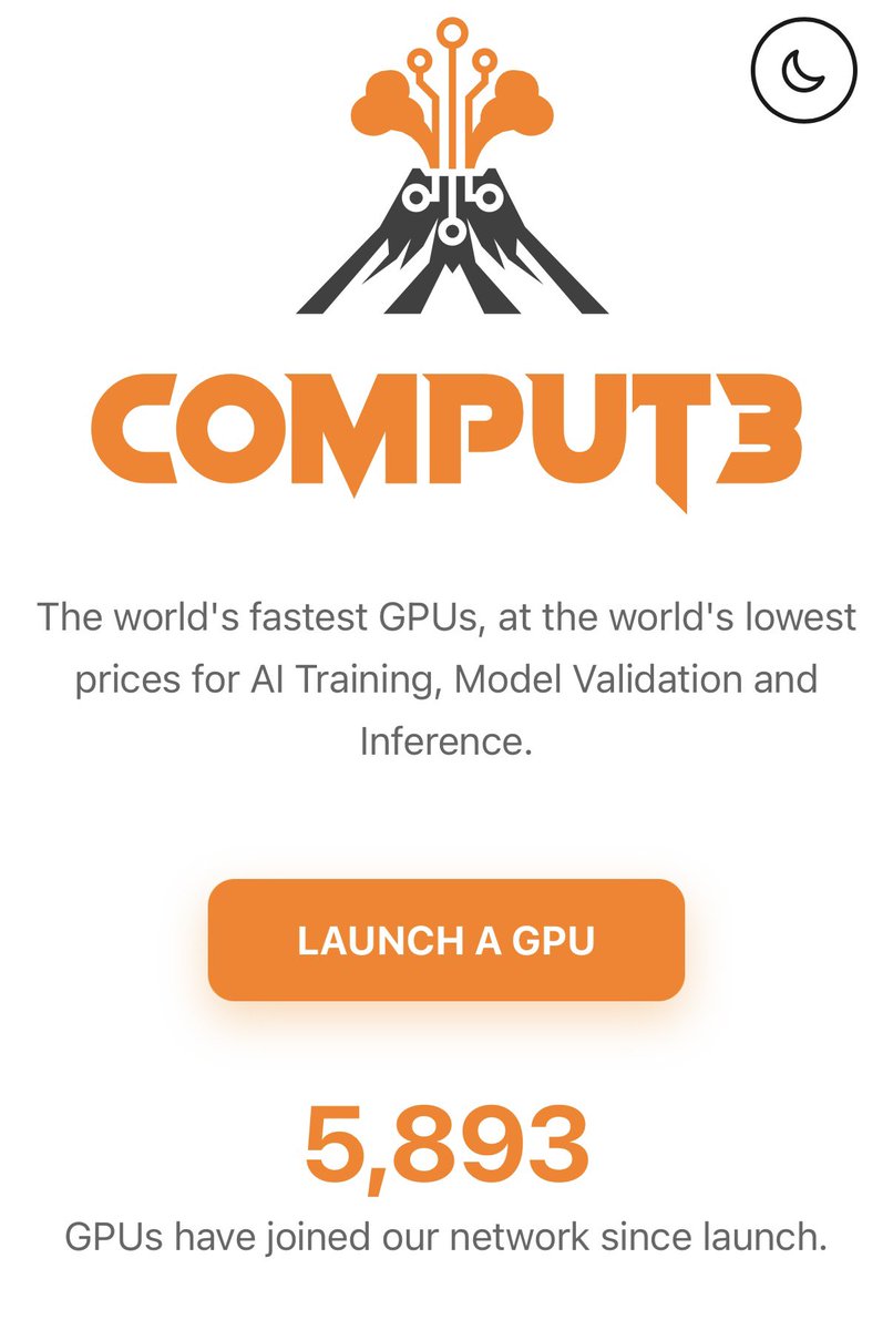 Alpha Seeker (@alphaseeker21) on Twitter photo 5,893 GPUs comprised of A100, H100, and H200 GPU compute have joined the <a href="/comput3ai/">Comput3 AI 🌋</a> decentralized GPU market.
At $2.9 million market cap, this isn’t a risky startup bet but rather a Crypto AI project that is on the verge of product market fit for AI compute, AI model training, 5,893 GPUs comprised of A100, H100, and H200 GPU compute have joined the <a href="/comput3ai/">Comput3 AI 🌋</a> decentralized GPU market.
At $2.9 million market cap, this isn’t a risky startup bet but rather a Crypto AI project that is on the verge of product market fit for AI compute, AI model training,