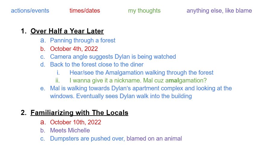 3meraldWriting's tweet image. The Night Shift sus document begins! Episodes 1-5
#PDPNightShift
Lemme know if we like the font and color-coding!