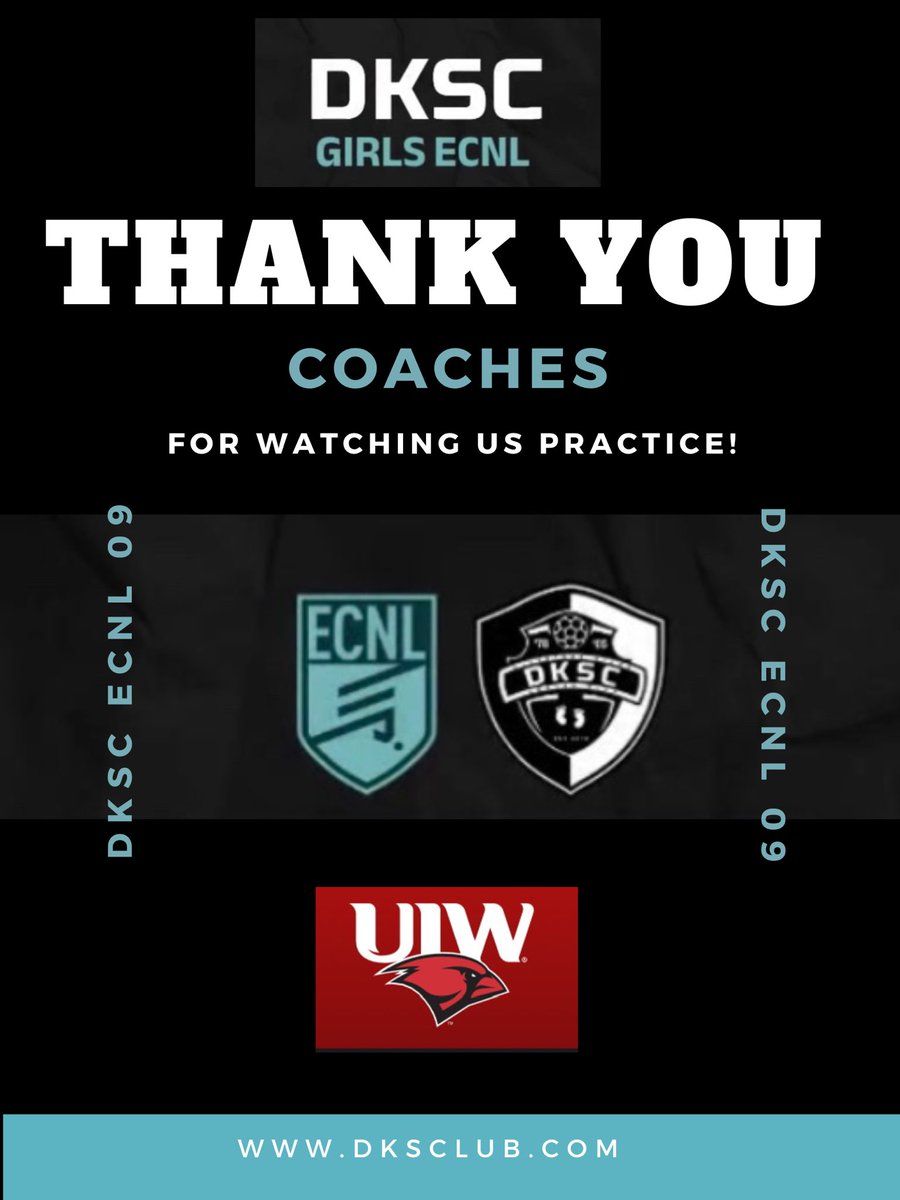 Coaches ~ Thank you for investing your time with our team at tonight's practice!
#DKSCPROUD
<a href="/DKSC_official/">D'Feeters Kicks Soccer Club</a> 
<a href="/ECNLgirls/">ECNL Girls</a> 
<a href="/UIWWomensSoccer/">UIW Women's Soccer</a>