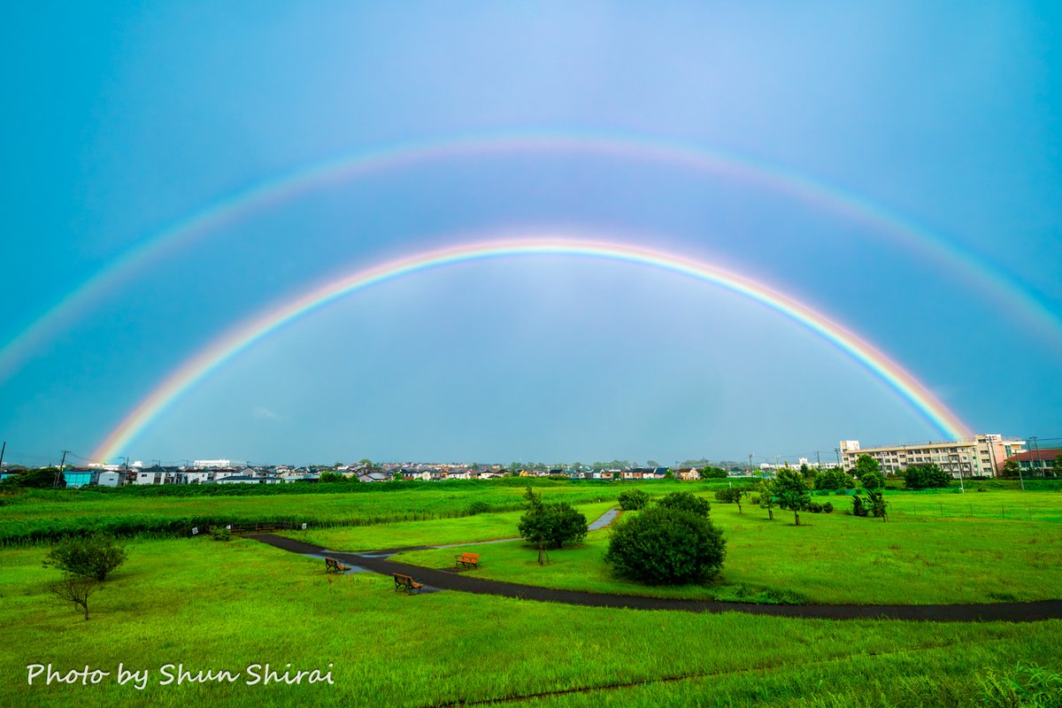 JUN1785's tweet photo. 7月16日「虹の日」記念投稿 パート3✨
⑧草原とダブルレインボー(市川市東国分)
⑨南行徳駅にかかる虹(市川市相之川)
⑩外環道と夕虹(市川市・なかこくにこにこ歩道橋)
みなさんはこの10枚の中でどの虹が好きですか~?😊
#虹 #虹の日 #rainbow #rainbowgram #rainbowsky #double_rainbow #自然の奇跡 #空の芸術 #市川 #千葉 #行徳 #街の光る瞬間 #photo_jpn #raw_japan #東京カメラ部 #nipponpic #zekkei_joyful