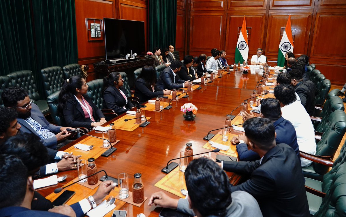 A 24-member delegation of young political leaders from 14 political parties of Sri Lanka called on Foreign Secretary Vikram Misri as they began their two-week long programme in India. Foreign Secretary emphasised their valuable role in deepening the #IndiaSriLanka partnership as