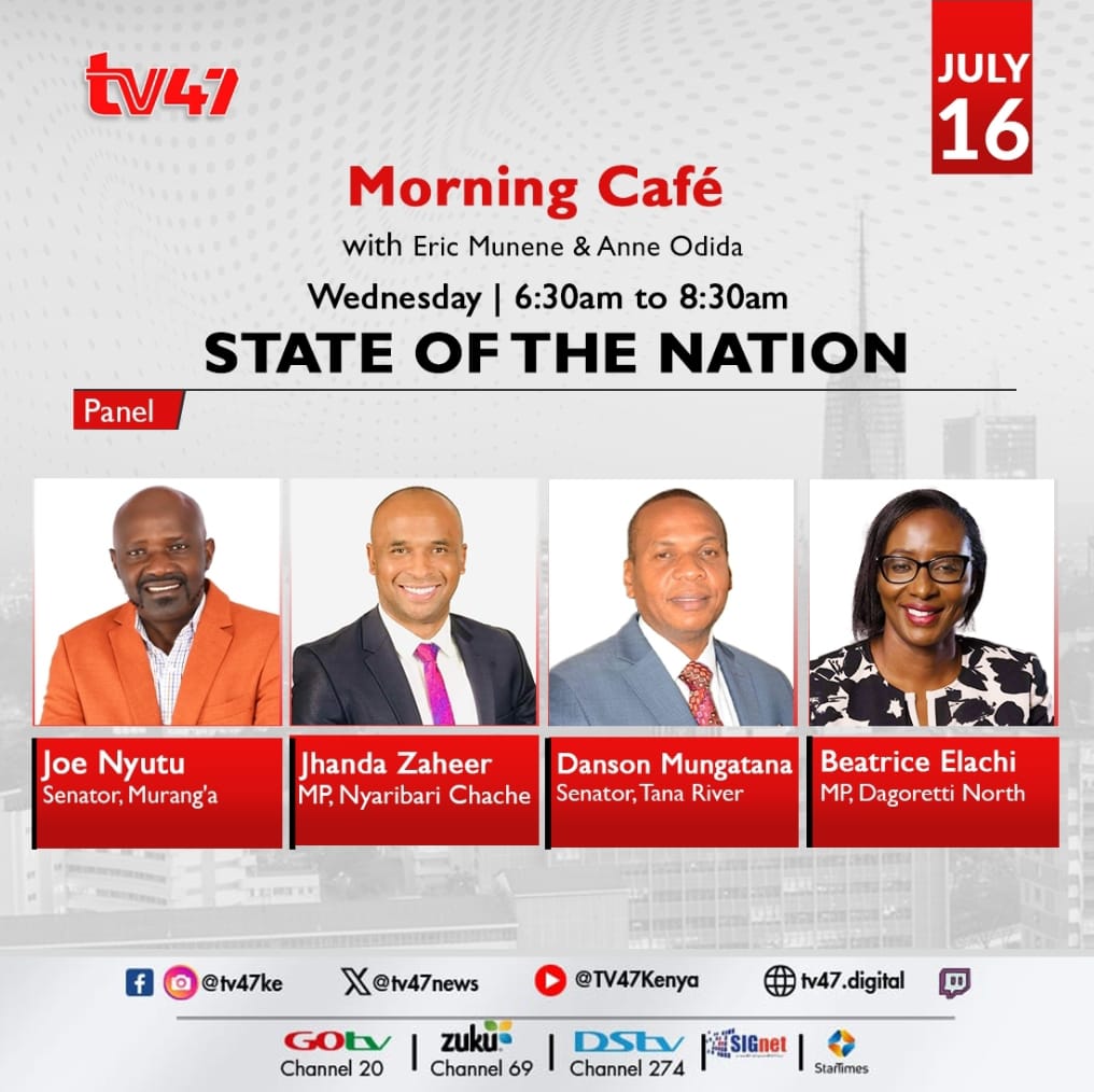 tv47ke (@tv47newske) on Twitter photo Today on #MorningCafeTV47 with your sharp and unfiltered hosts <a href="/debarlinea/">Debarl Inea</a> and <a href="/anne_odida/">ANNE ODIDA🇰🇪</a>:
📌Kenya on the Brink: Reign of Anarchy?
📌The Political Fox Is Cornered – No Way Out
📌Billions for Free Education Stolen – Who Will Rescue Our Children?
📌Police Fired From an Ambulance Today on #MorningCafeTV47 with your sharp and unfiltered hosts <a href="/debarlinea/">Debarl Inea</a> and <a href="/anne_odida/">ANNE ODIDA🇰🇪</a>:
📌Kenya on the Brink: Reign of Anarchy?
📌The Political Fox Is Cornered – No Way Out
📌Billions for Free Education Stolen – Who Will Rescue Our Children?
📌Police Fired From an Ambulance