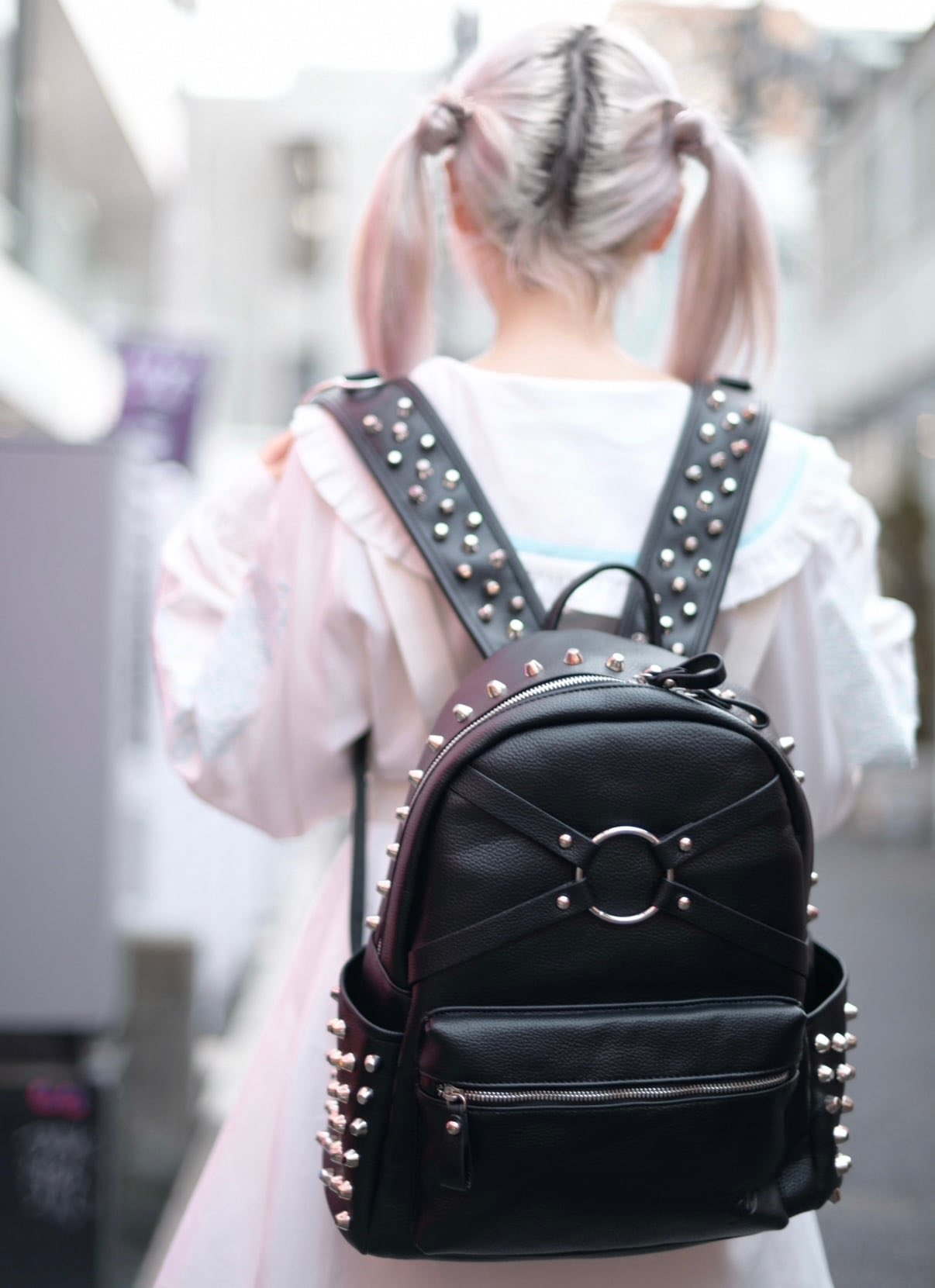 KRYclothing BACKPACK スタッズ リュック ブラック×シルバー BACKPACK」 | KRY clothing