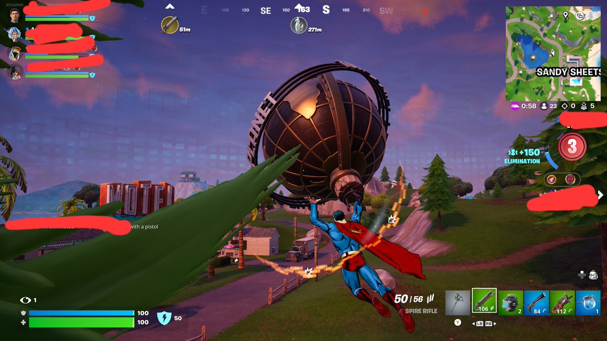 n7roxx's tweet image. This animation of superman carrying the globe is pretty cool #fortnite
