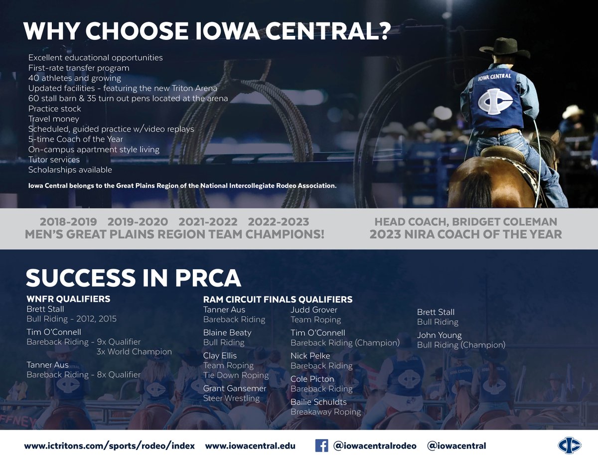 ICTritons's tweet image. Our Triton Rodeo coaches are in Wyoming watching the top high school rodeo athletes in the country at the @OfficialNHSRA this week! There is no better place to continue to rodeo - the success of Triton Rodeo is unmatched! 🔱 #TritonNation #TritonExperience #BeATriton