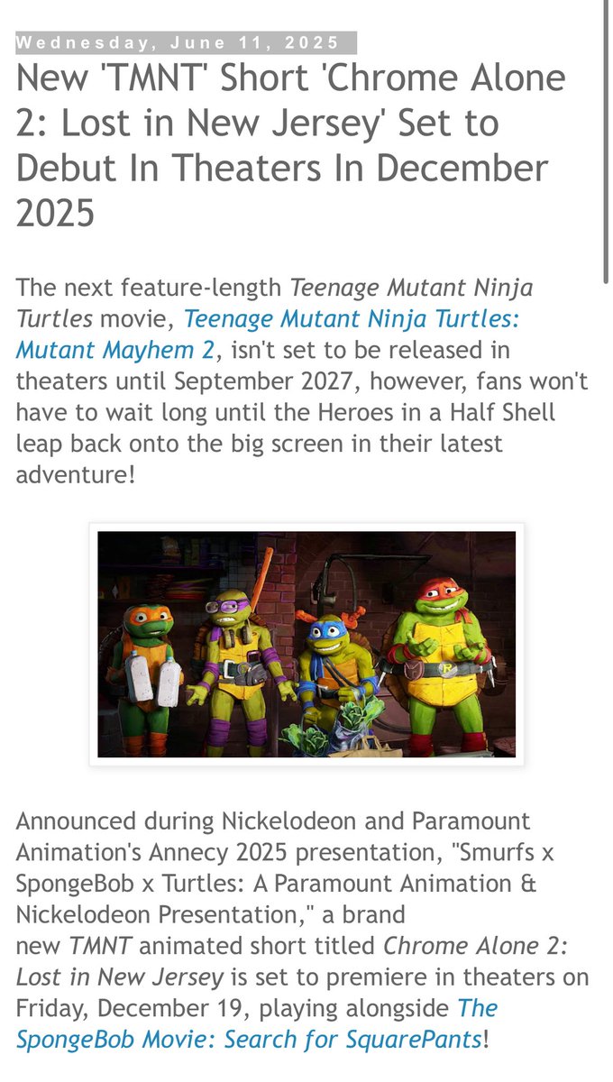 Huh. I didn’t know a TMNT Mutant Mayhem short will be hitting theaters later this year.

Love when movies host shorts before the main features.