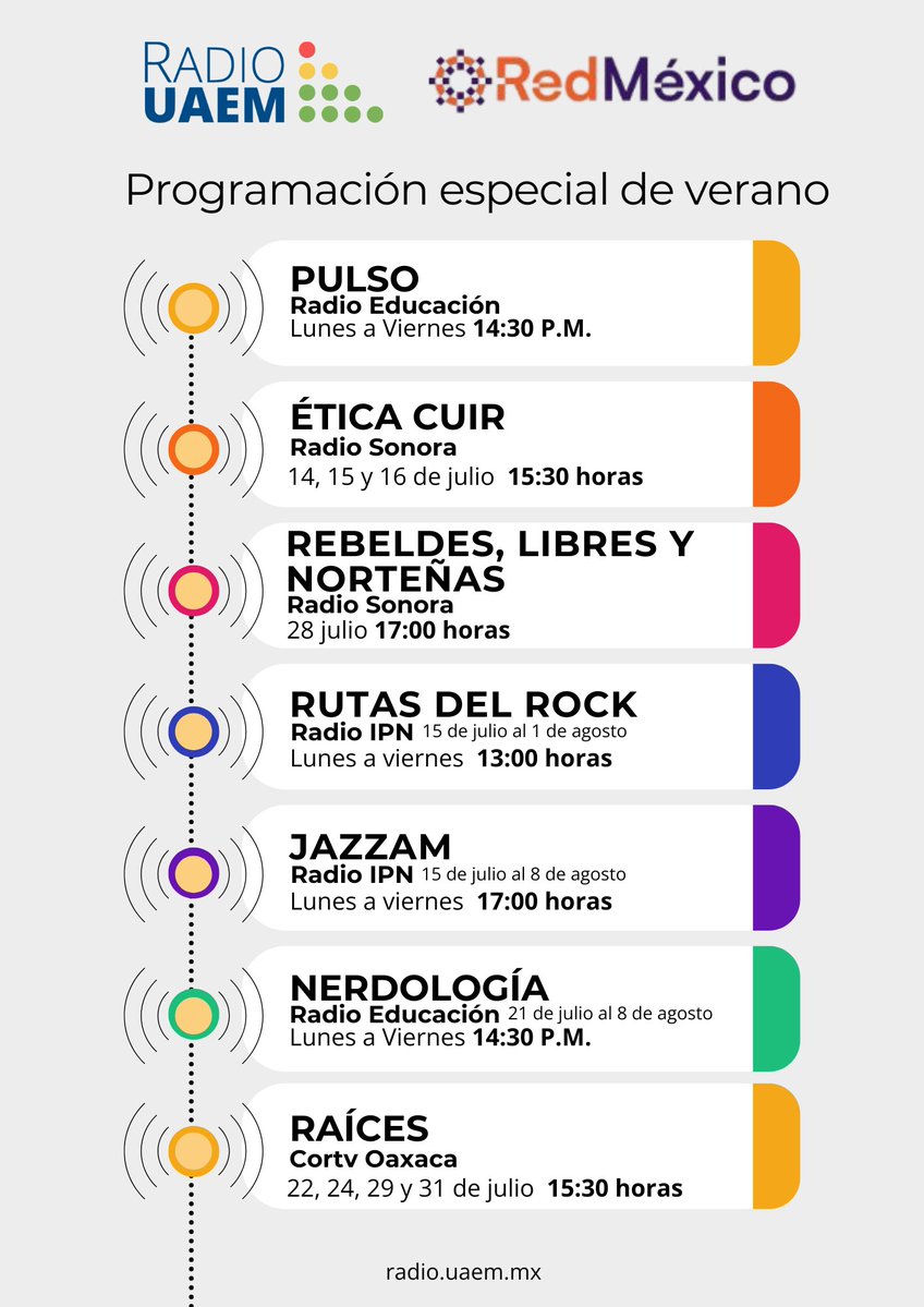 📷 ¡Este verano, Radio UAEM te acompaña!
Disfruta de nuestra programación especial de verano, con contenidos pensados para inspirar, informar y acompañarte en esta temporada.
📷 89.7 FM | 106.1 FM
📷 radio.uaem.mx
#RadioUAEM #VeranoRadioUAEM #ProgramaciónEspecial