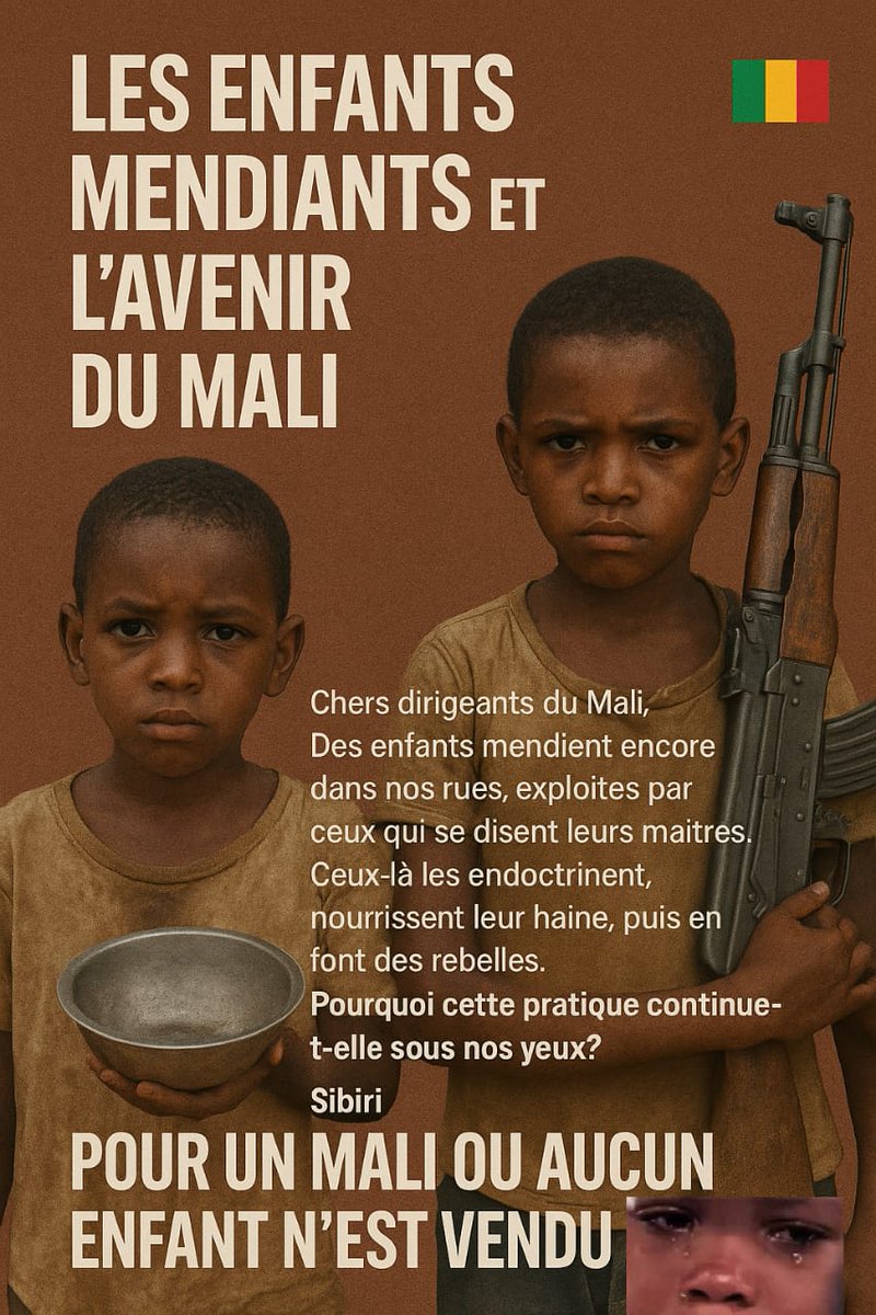 sibirieau6's tweet photo. LES ENFANTS MENDIANTS ET L’AVENIR DU MALI. 🇲🇱

Le mal est très profond et très douloureux. 😔 https://t.co/vJnL3fKads